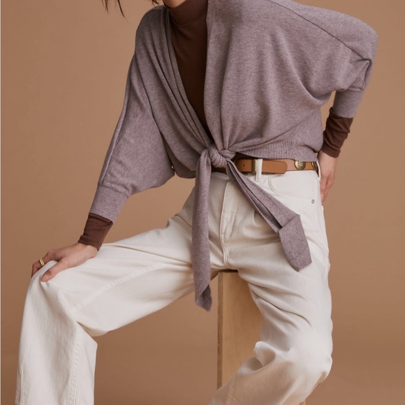 Anthropologie Sweaters - Anthropologie Cropped Tie-Front Kimono Cardigan